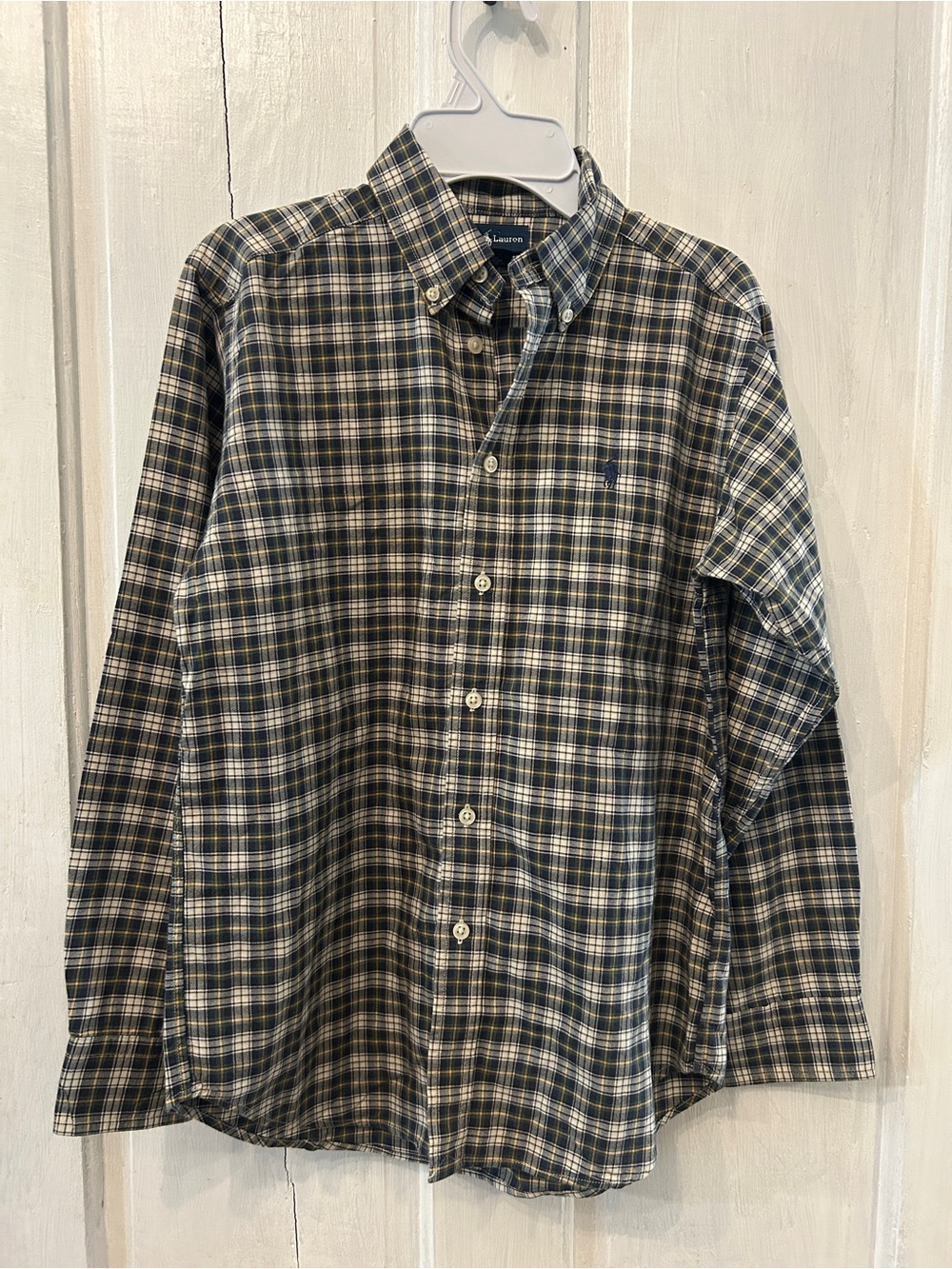 Ralph Lauren Plaid Button-Down Shirt in Green and Navy